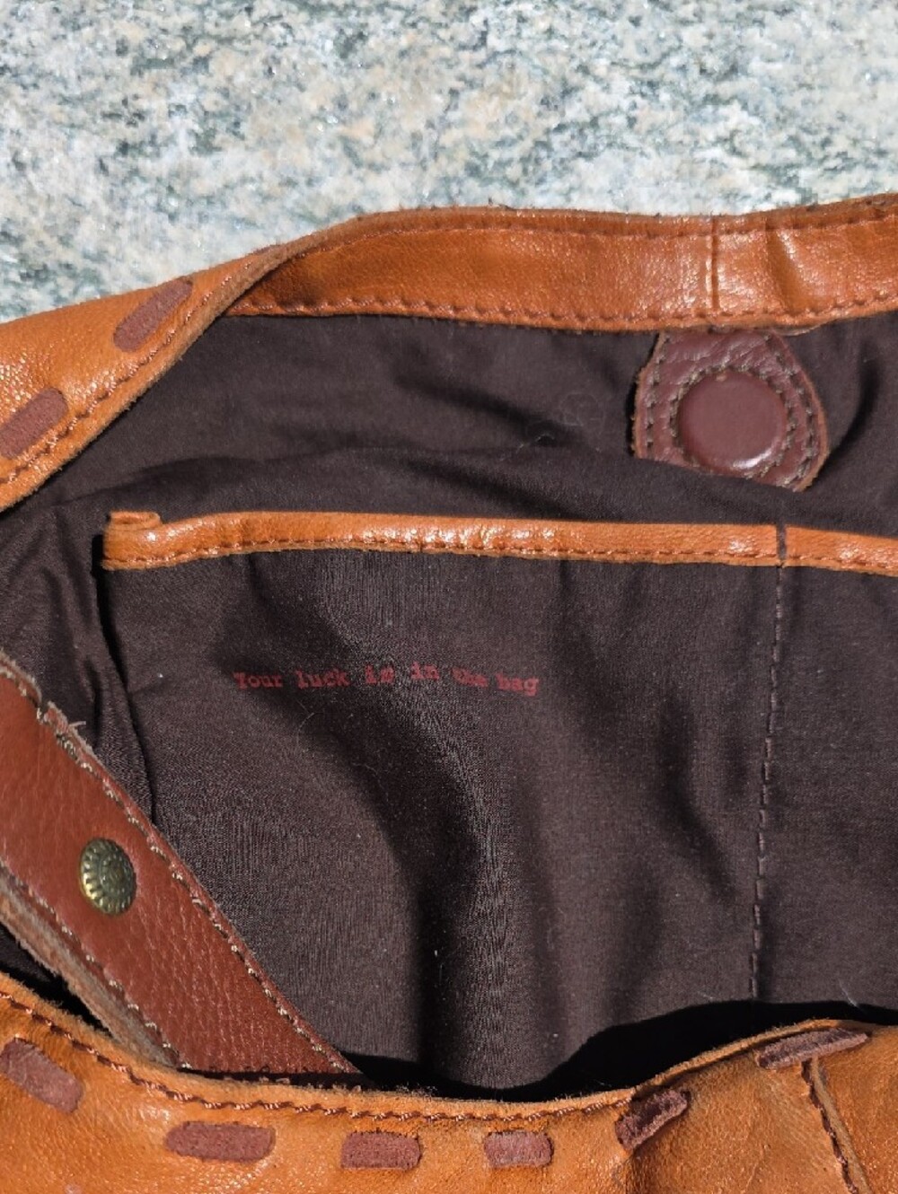 Lucky Brand Burnt Orange/Tan Floral Embossed Leather Hobo - Picture 8 of 15